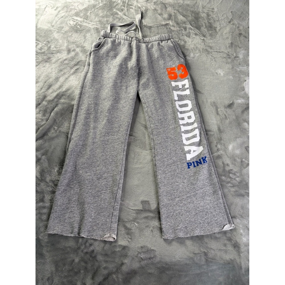 Pink Victoria's Secret Florida Womens Sweatpants Gators 53 S Gray Wide Leg